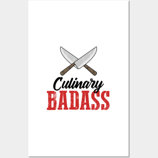 Chef Gift Culinary Badass Crossed Knives Cooking Posters and Art